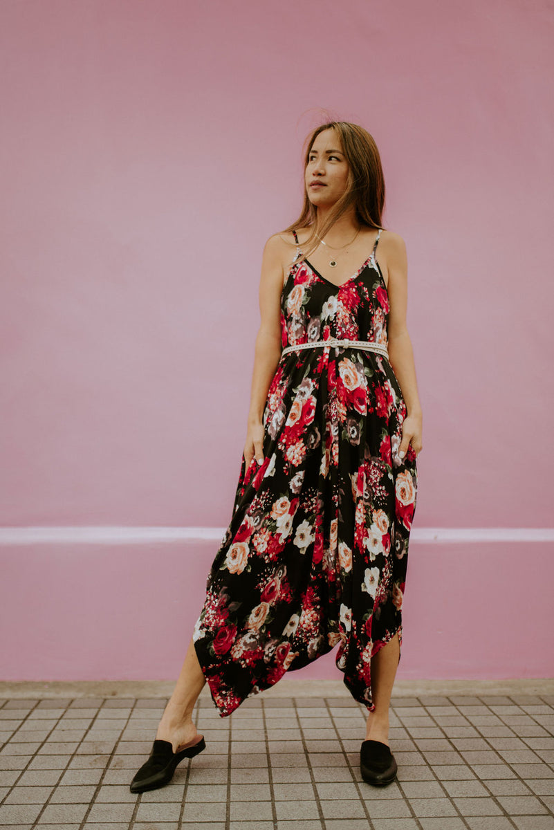 Poppies and roses top jumpsuit