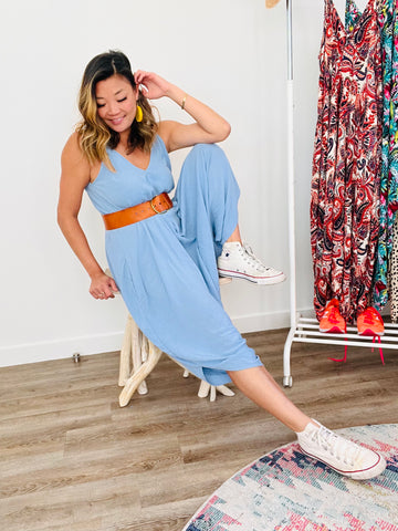 Open image in slideshow, Chambray All Day Jumpsuit